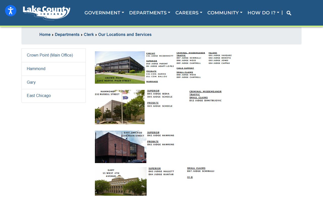 Lake County clerk city and branch locations tied to court dockets