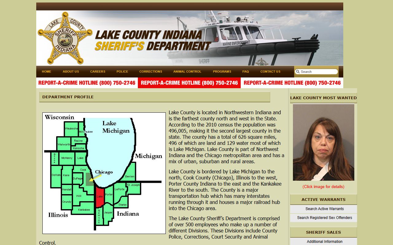 Lake County Sheriff department profile tied to arrest records and the jail
