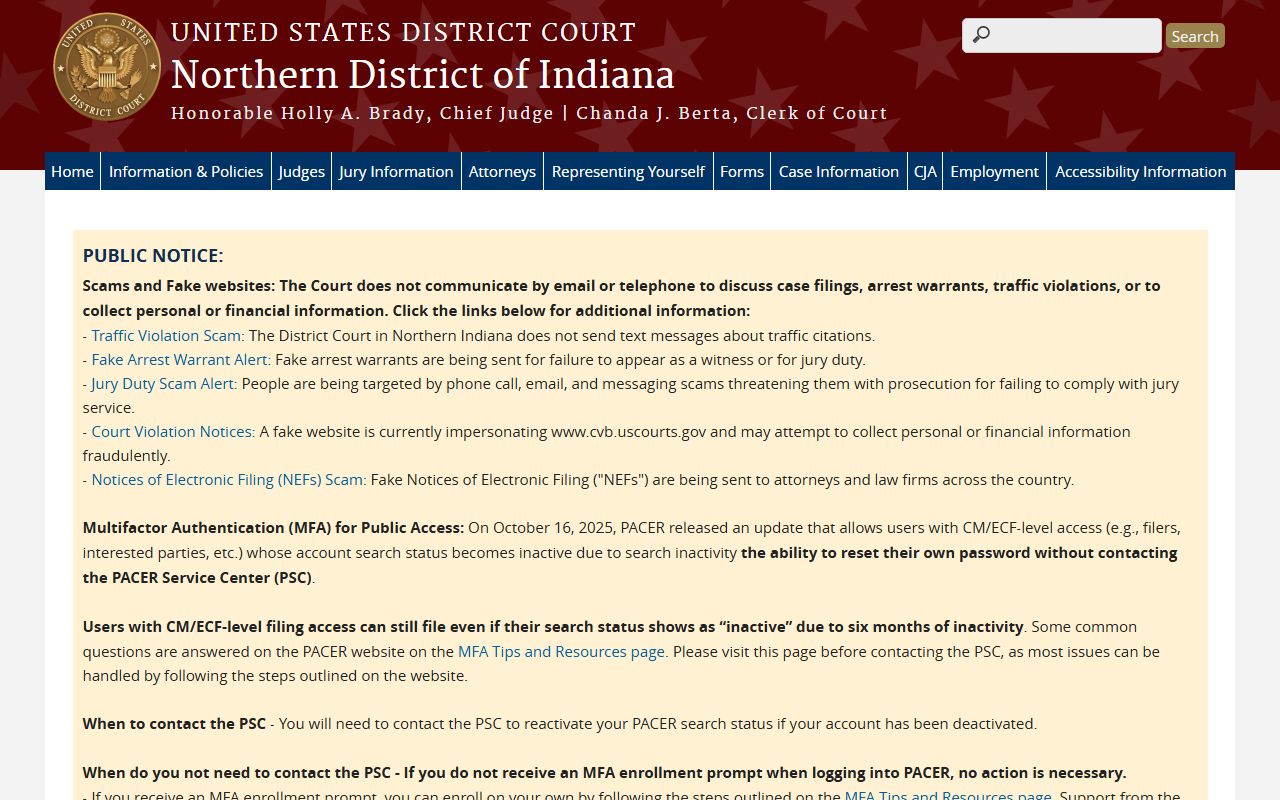 U.S. District Court for the Northern District of Indiana serving Lake County