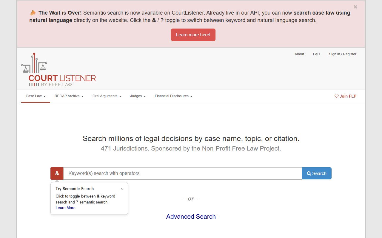 CourtListener legal research resource related to Lake County public records